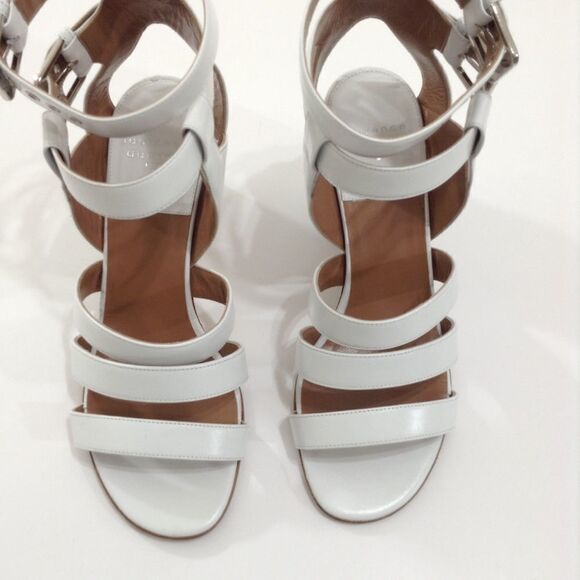 Laurence Decade Leather White Rela Block Heel Sandal 39 - Picture 2 of 8